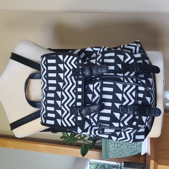 Handbags - Black & White backpack